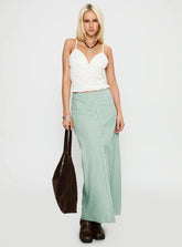 Macadamia Maxi Skirt Green / White